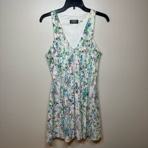 GUESS Multicolor Polkadot Open Back Fit and Flare V-Neck Dress Women Size 6